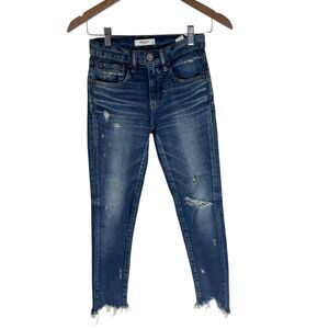 Moussy Vintage Jeans Raw Uneven Hem Skinny High Rise Sz 23